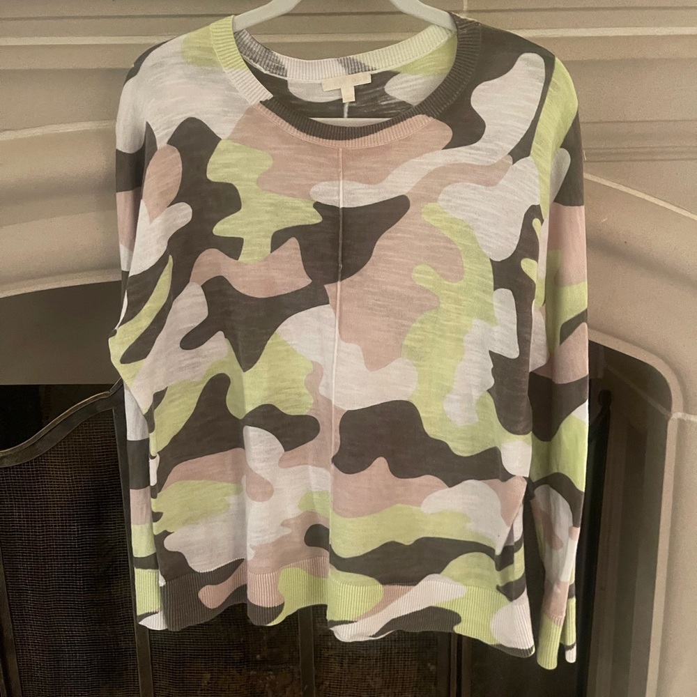 Lisa Todd camo print sweater.  Size M